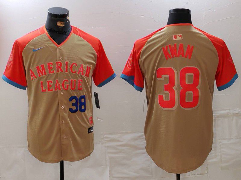 Men Cleveland Indians 38 Kwan Orange All star 2024 Nike MLB Jersey style 2